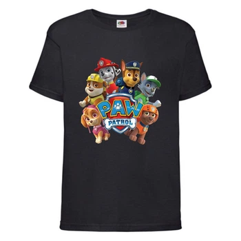 Футболка детская Щенячий патруль (Paw Patrol) черная (all-puppies-black) размер 116 см