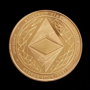 Позолочена сувенірна монета Ethereum Classic ETC — колекційний подарунок для криптоентузіастів
