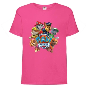 Футболка детская Щенячий патруль (Paw Patrol) розовая (all-puppies-pink) размер 116 см