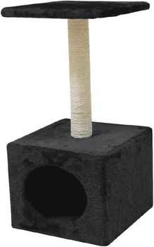 Когтеточка домик с полкой Croci Hamburg black 30*30*60 см (черная)