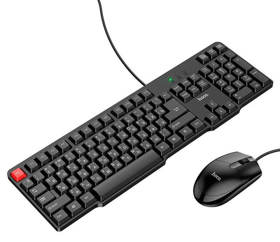 Игровой комплект Hoco проводная компьютерная клавиатура + мышка 1200DPI Black