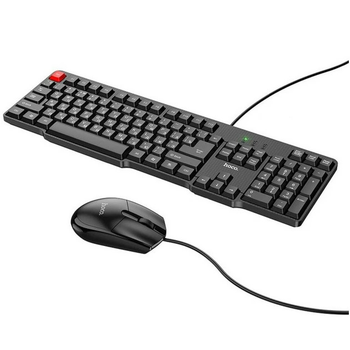 Игровой комплект Hoco проводная компьютерная клавиатура + мышка 1200DPI Black