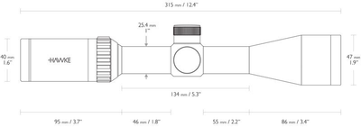 Приціл оптичний Hawke Vantage 3-9х40 сітка Mil Dot з підсвічуванням