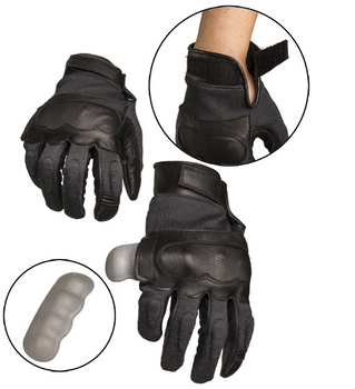 Перчатки тактические кожаные 2XL Черные Mil-Tec TACTICAL GLOVES LEDER/ARAMID 2XL SCHWARZ (12504202-12-2XL)
