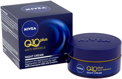 Krem do twarzy nawilżający Nivea Q10 Plus Anti Wrinkle na noc 50 ml (4005900079640)