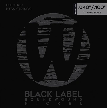 Струны для бас-гитары WARWICK 41210 Black Label, Nickel-Plated, Medium Light 4-String (40-100)