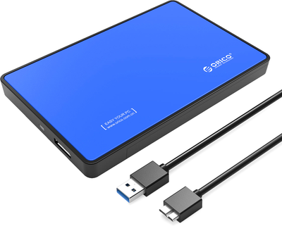 Зовнішня кишеня Orico HDD/SSD 2.5" USB 3.1 металева Синя (2588US3-V1-BL-EP)