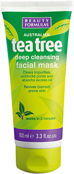 Oczyszczająca maska glinkowa do twarzy tea tree Beauty Formulas 100ml (5012251010429)