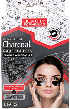 Żelowe płatki pod oczy z aktywnym węglem 6par Beauty Formulas (5012251012867)