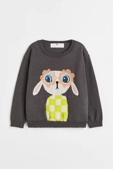 Джемпер для девочки темно-серый Кролик H&M 110-116см (400092968)