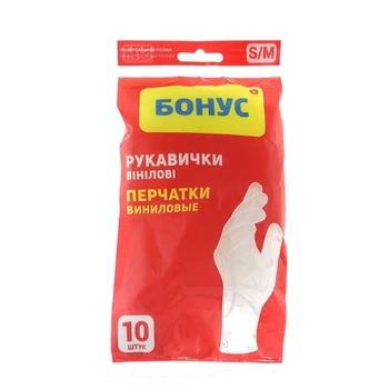 Набір рукавичок вінілові універсальні Бонус 5 пар