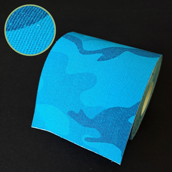 Кінезіо тейп стрічка пластир для тейпування спини шиї тіла 7,5 см х 5 м Kinesio tape ZEPMA Синій (0842-7)