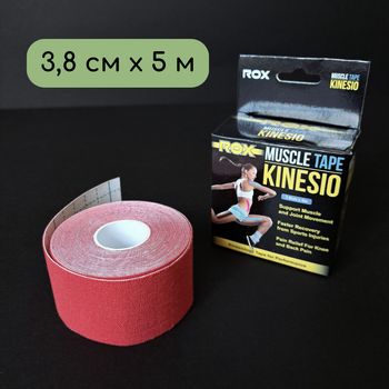 Кинезио тейп лента для тейпирования спины шеи тела 3,8 см х 5 м Kinesio tape SP-Sport Красный (5503-3_8)