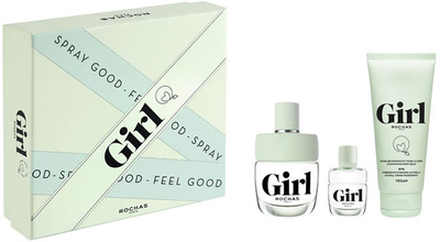 Zestaw damski Rochas Girl Eau De Toilette Spray 100 ml + Miniatura 4.5 ml + Żel pod prysznic 100 ml (3386460131230)