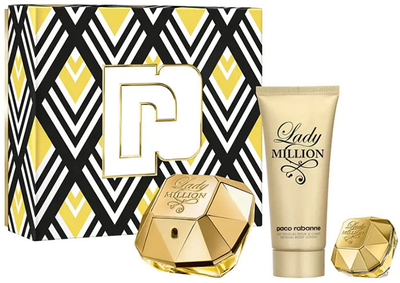 Zestaw damski Paco Rabanne Lady Million Eau De Perfume Spray 80 ml + Balsam do ciała 100 ml + Miniatura 5 ml (3349668613656)