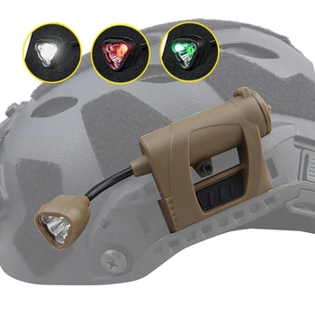 Ліхтарик для тактичного шолома світлодіодний (3 режими) WOSPORT + батарейка у подарунок