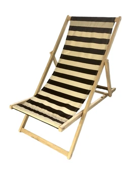 Раскладное деревянное кресло шезлонг с тканью Sun Color 120х67х120 см ольха