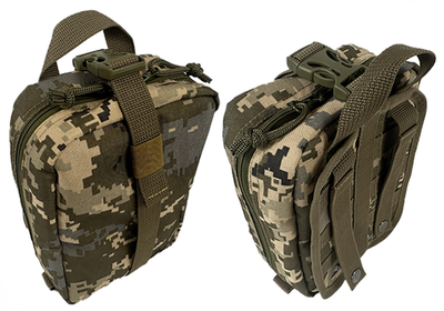 Подсумок аптечка быстросъемная тактическая MOLLE пиксель ВСУ MM-14 (MOLLE, подсумок на разгрузку, жилет, РПС) WLSPIKSEL27-10