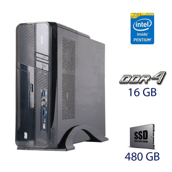 Компьютер LogicPower S605 U3 Tower / Intel Pentium Gold G6400 (2(4) ядра по 4GHz) / 16GB DDR4 (2666MHz) / 480GB SSD / 400W / PRIME H410M-R