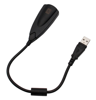 Адаптер-переходник Usb-звуковая карта (На кабеле) Black