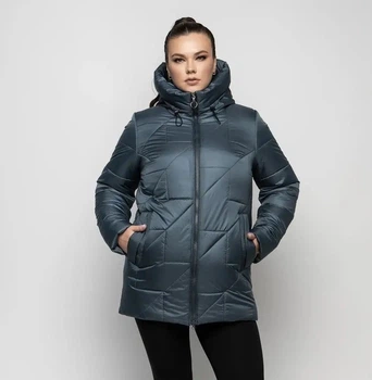 Зимова куртка жіноча великого розміру UF-fashion ЛР-169-1 62 олива
