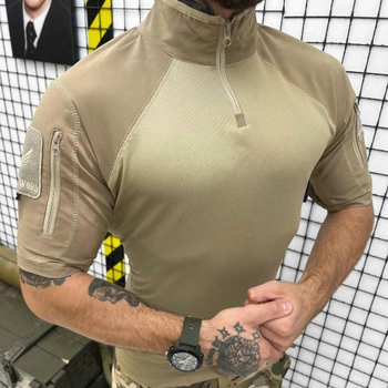 Мужской Убакс Single Sword с короткими рукавами и Принтом / Прочная уставная Рубашка Coolmax койот размер XL
