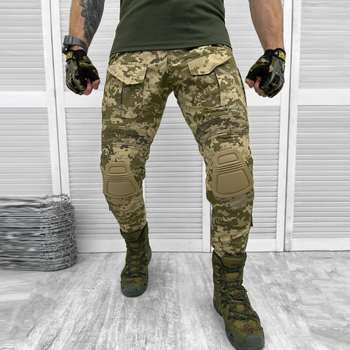 Мужские брюки RipStop с наколенниками пиксель / Крепкие уставные брюки размер XL