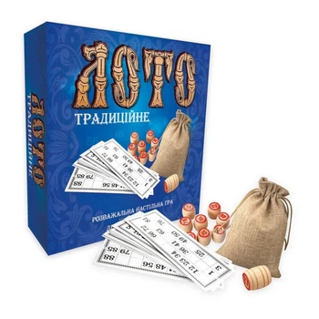 Лото з дерев'яними бочонками 26,5х26,5х8 см для 2-8 гравців (596607)