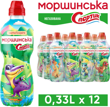 Упаковка мінеральної природної негазованої води Моршинська Спортік 0.33 л x 12 пляшок (4820017000925_4820017000833)