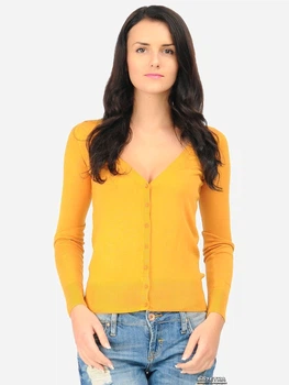 Кардиган вязаный женский Colin's CL1006472YLS XS Safran Yellow (8680593117679)