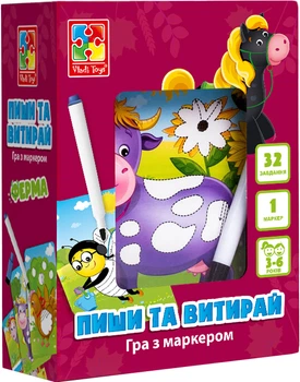Игра развивающая Vladi Toys Пиши и вытирай. Ферма (укр) (VT5010-19) (4820234763344)