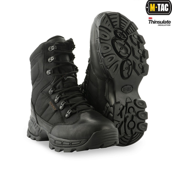 Берцы зимние мужские тактические непромокаемые ботинки M-tac Thinsulate Black размер 40 (26.5 см) высокие с утеплителем