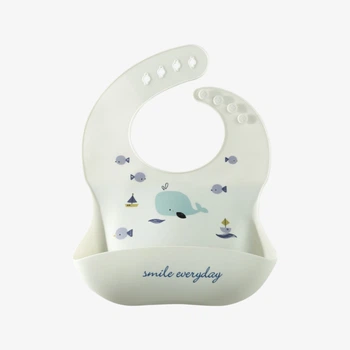 Слинявчик силіконовий Kiddie Widdie з кишенькою Sailboat whale