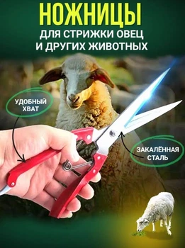 Ножницы для стрижки овец и баранов - профессиональные ручные для груминга ( ножницы для сада и огорода)
