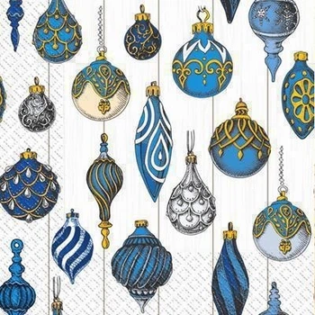 Праздничные новогодние бумажные салфетки Марго "Гармония игрушек" 18шт
