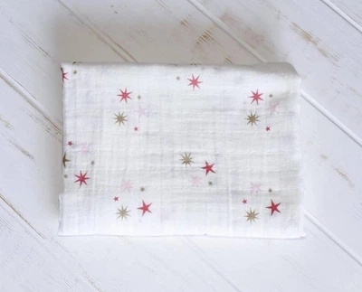 Пеленка муслиновая Kiddie Widdie Звёздочки розовые 110x120 см