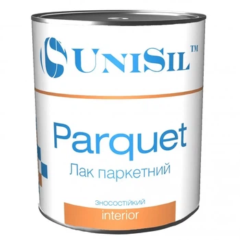 Лак паркетный Unisil Parquet, ТМ "Unisil", шелковисто-матовый, 0,75л. (1759396944)