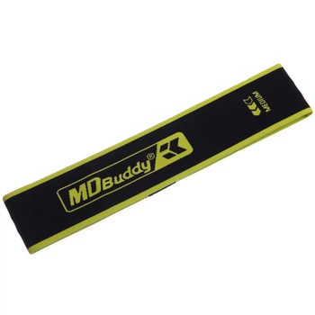 Стрічка опору гумка для фітнесу Zelart MD Buddy Fit 2621-M жорсткість Medium Black-Neon Green