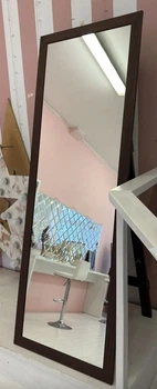Дзеркало підлогове в повний зріст на підставці велике в рамі прямокутне 600х1700 мм Горіх темний