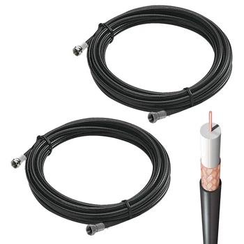 Коаксиальный кабель RG-58U черный 20м (10m+10m) 50 Ом