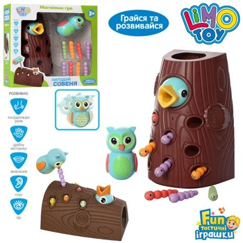 Игра «Накорми совенка», магнитная, птичка, гусеница LIMO TOY FT0017