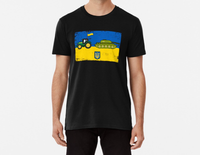Мужская Патриотическая футболка Stedman с принтом Доброго вечора ми з України Трактор Тягне Танк Черный XL