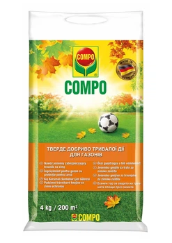 Твердое удобрение длительного действия для газонов (осень) COMPO 4кг