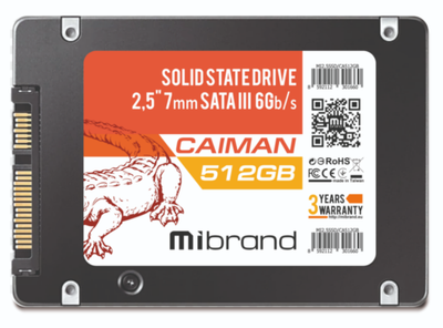 Накопичувач SSD Mibrand Sata 2.5" 512Gb Caiman 480 500 (MI2.5SSD/CA512GB)