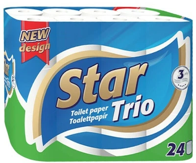 Туалетний папір Star Trio 3 шари 24 рулони
