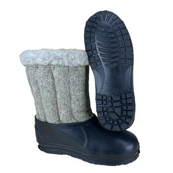 Валенки суконные меховые короткие с калошем Sanlin 70506-10 шитые бурки серые размер 40 (25.5-26 см)