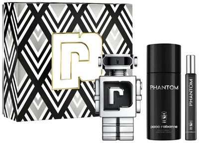 Zestaw Paco Rabanne Phantom Eau de Toilette Spray 100 ml + Miniaturka 10 ml + Dezodorant 150 ml (3349668613960)