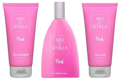 Набір Aire de Sevilla Pink Eau De Toilette Spray 150 мл + Лосьйон для тіла 150 мл + Гель для душу 150 мл (8411047136126)
