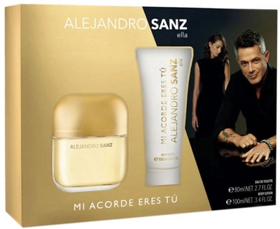 Zestaw damski Alejandro Sanz Mi Acorde Eres Tu Eau De Toilette Spray 100 ml + Balsam do ciała 80 ml (8436581943009)