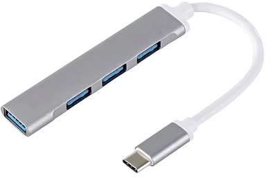 Концентратор/USB-Hub/Перехідник 4 in 1 adapter (Type-C to USB 3.0+USB 2.0*3) Сірий